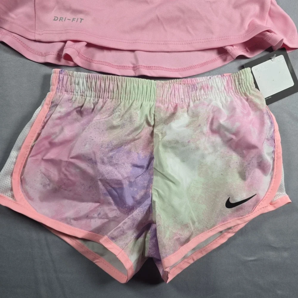 Nike Dri-Fit Little Girl's  2-Piece Graphic Tee & Short Set 2T
